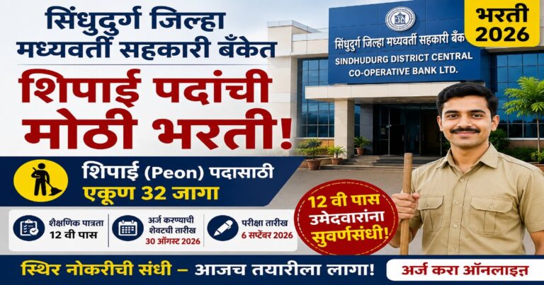 Sindhudurg DCC Bank Peon Recruitment 2026